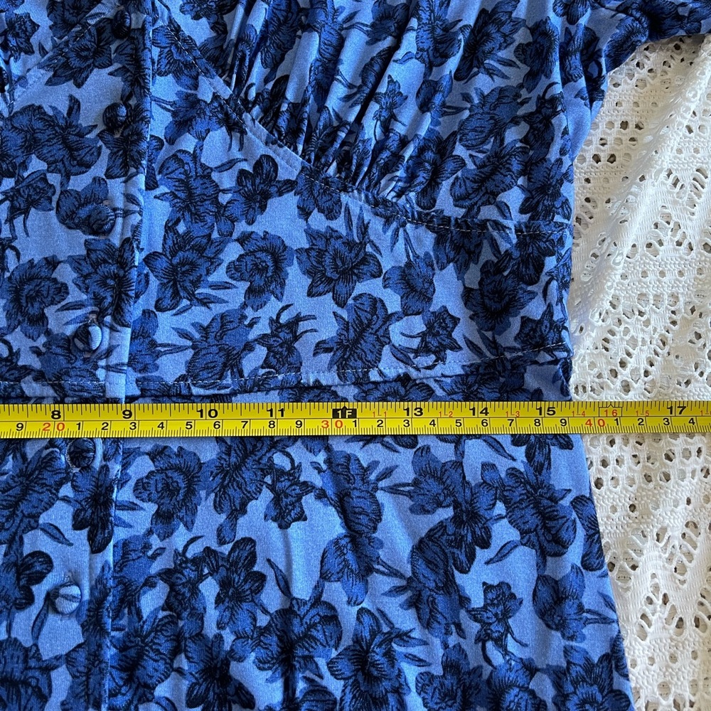 Whistles Women Blue Floral midi dress long sleeves size US8 NWT - Picture 11 of 16